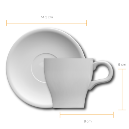 Xícara Cappuccino Tulipa com pires branco 180 ml - Imagem 2