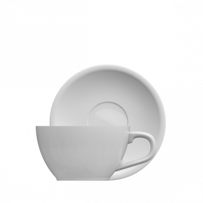 Xícara Flat White Oval com pires branco 150 ml