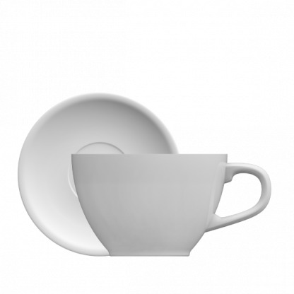 Xícara Latte art Oval 300 ml com pires