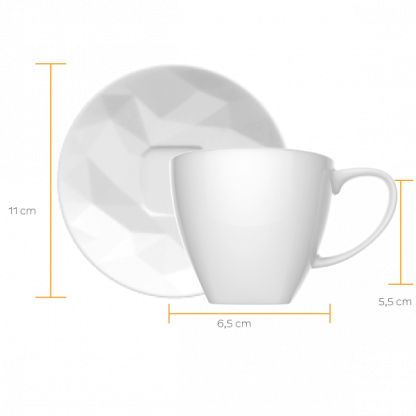 Kit de 06 xícaras café com pires Edros - Imagem 4