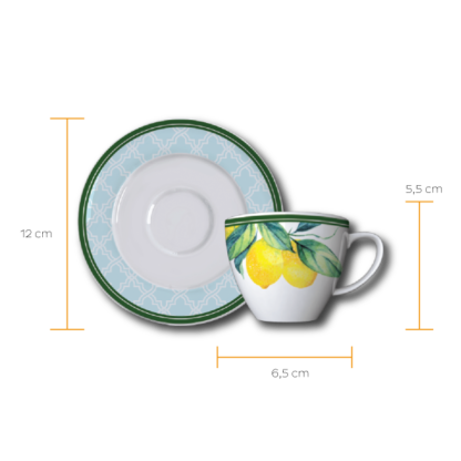 Kit de 06 xícaras café com pires Malta - Imagem 2