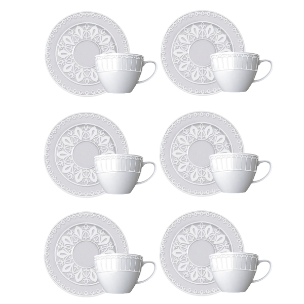 Kit de 06 xícaras chá com pires Palace - Imagem 4