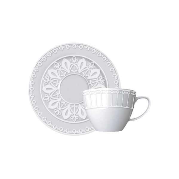 Kit de 06 xícaras chá com pires Palace