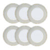 Kit de 06 pratos de sobremesa Off white