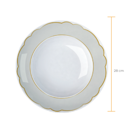Kit de 06 pratos fundos Off white - Image 3