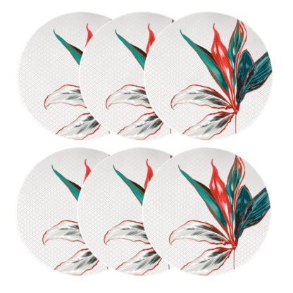 Kit de 06 pratos sobremesa Tropical - Imagem 4