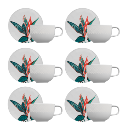 Kit de 06 xícaras café com pires Tropical - Imagem 3