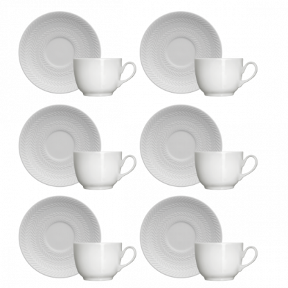 Kit de 6 xícaras café com pires Chevron - Imagem 3