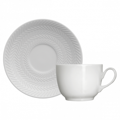 Kit de 6 xícaras café com pires Chevron
