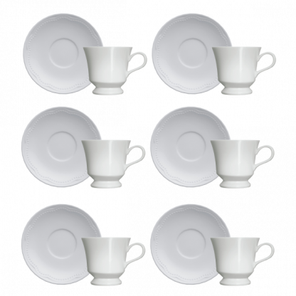 Kit de 6 xícaras de café com 6 pires Cottage. - Imagem 3