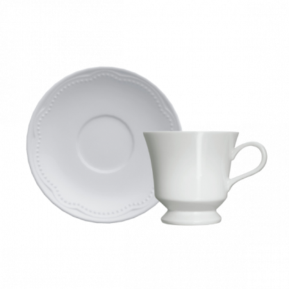 Kit de 6 xícaras de café com 6 pires Cottage.