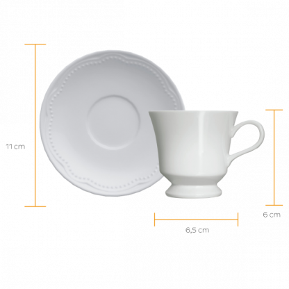 Kit de 6 xícaras de café com 6 pires Cottage. - Imagem 2