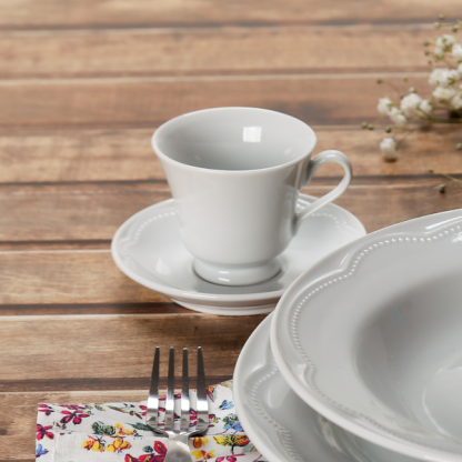 Kit de 6 xícaras de café com 6 pires Cottage. - Imagem 4