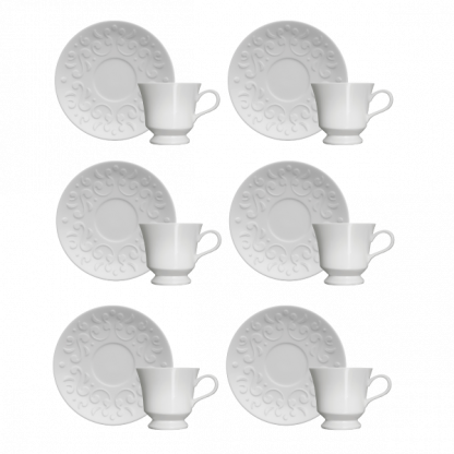 Kit de 6 xícaras de café com 6 pires Tassel - Imagem 3