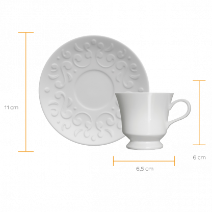 Kit de 6 xícaras de café com 6 pires Tassel - Imagem 2