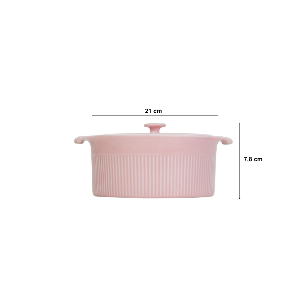 Cocotte Refratário 21 cm Rosa 2,7 L - Imagem 3