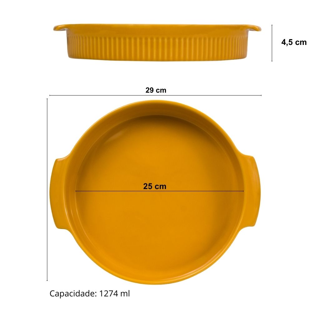 Forma Redonda Diâmetro 25 cm Amarela - Imagem 3