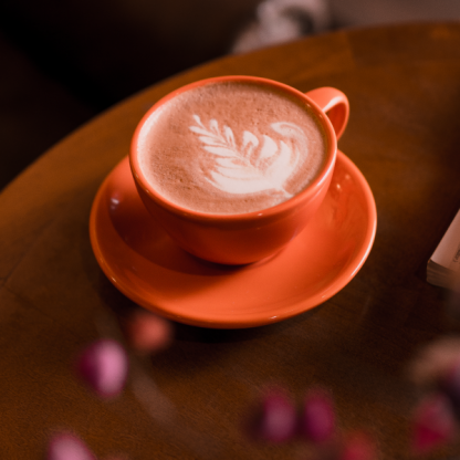 Xícara Cappuccino Oval com pires - 250 ml - laranja - Imagem 3