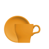 Xícara Cappuccino Tulipa com pires - 280 ml - amarelo