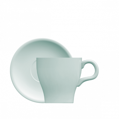 Xícara Cappuccino Tulipa com pires - 280 ml - azul