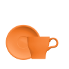 Xícara Cappuccino Tulipa com pires laranja