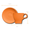 Xícara Cappuccino Tulipa com pires laranja - Image 2