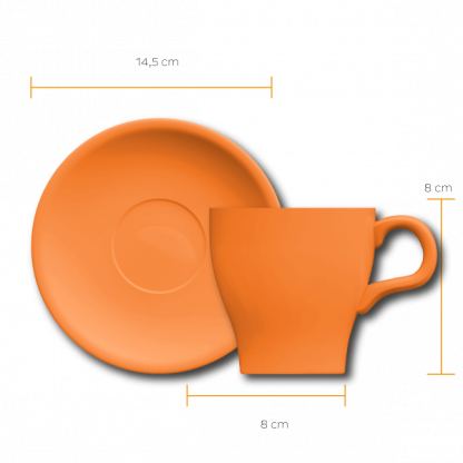Xícara Cappuccino Tulipa com pires laranja - Image 2