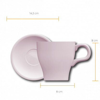 Xícara Cappuccino Tulipa com pires rosa - Imagem 2
