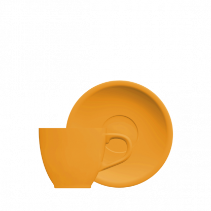 Xícara Expresso Oval com pires - amarelo
