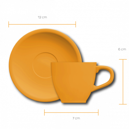 Xícara Expresso Oval com pires - amarelo - Imagem 2