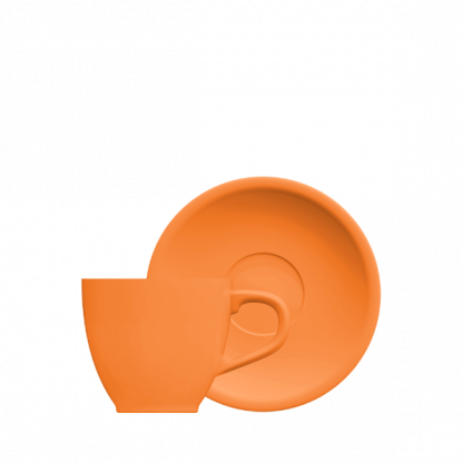 Xícara Expresso Oval com pires - laranja