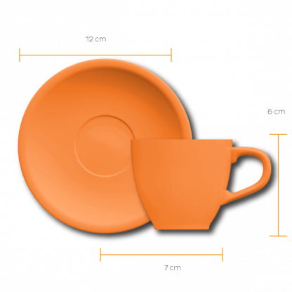 Xícara Expresso Oval com pires - laranja - Imagem 2