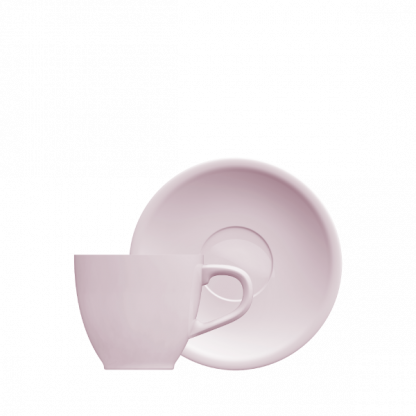 Xícara Expresso Oval com pires - rosa