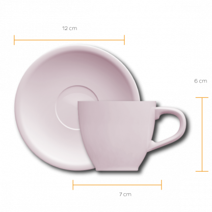 Xícara Expresso Oval com pires - rosa - Imagem 2