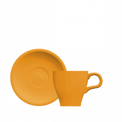Xícara Expresso Tulipa com pires amarelo
