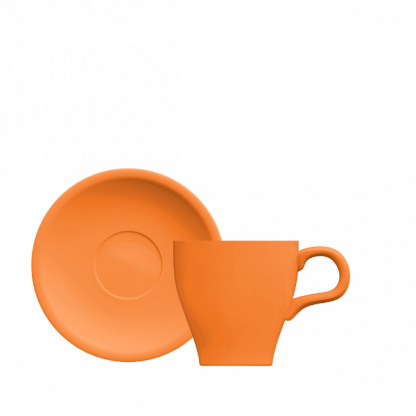 Xícara Expresso Tulipa com pires laranja