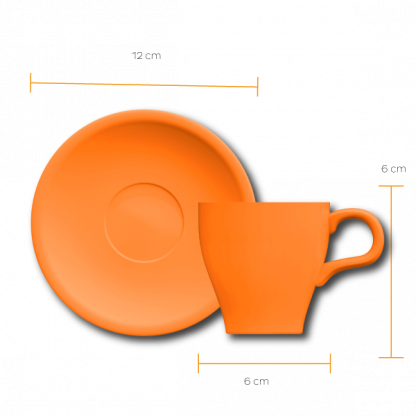 Xícara Expresso Tulipa com pires laranja - Imagem 2