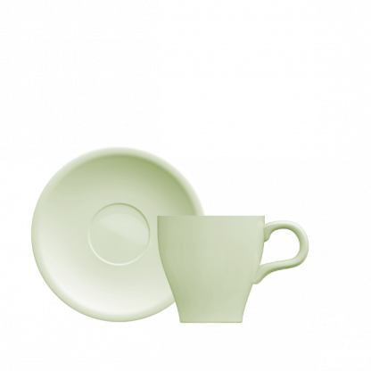 Xícara Expresso Tulipa com pires verde