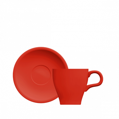 Xícara Expresso Tulipa com pires vermelho