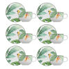 Kit de 06 xícaras de chá com 6 pires Natureza