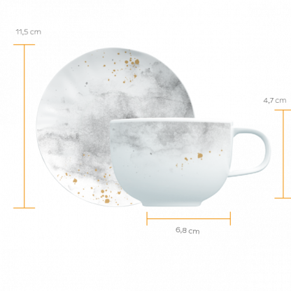 Kit de 6 xícaras de café com pires Nuvens - Imagem 3