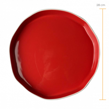 Prato raso Origem branco / vermelho - Imagem 2