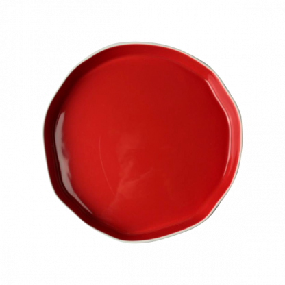 Prato sobremesa Origem branco / vermelho
