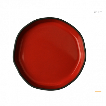 Prato sobremesa Origem preto / vermelho - Imagem 2