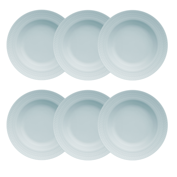 Kit de 06 pratos fundos Chevron azul - Imagem 3