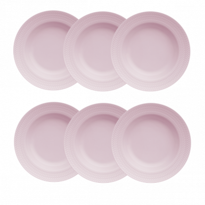 Kit de 06 pratos fundos Chevron rosa - Imagem 3