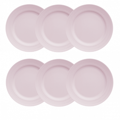 Kit de 06 pratos rasos Chevron rosa - Imagem 3