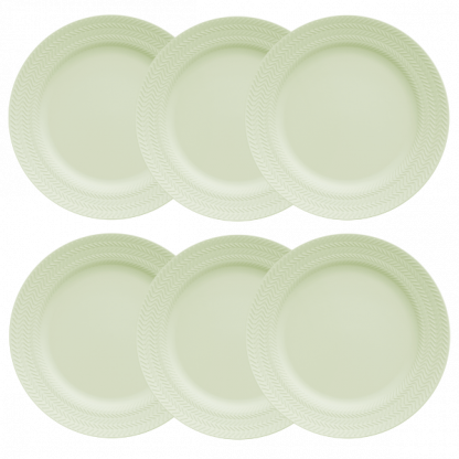Kit de 06 pratos rasos Chevron verde - Imagem 2