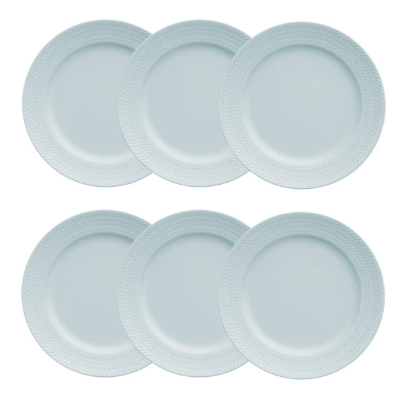 Kit de 06 pratos sobremesa Chevron azul - Imagem 3