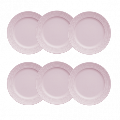 Kit de 06 pratos de sobremesa Chevron rosa - Imagem 3